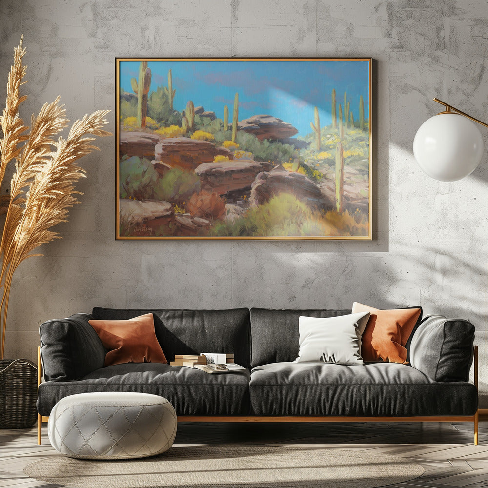 Bloeiende woestijnscène | Poster