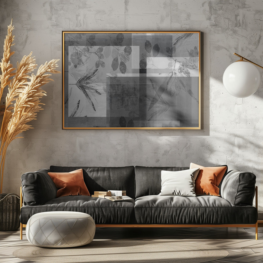 Abstracte botanische afbeeldingen in neutrale tinten | Canvas