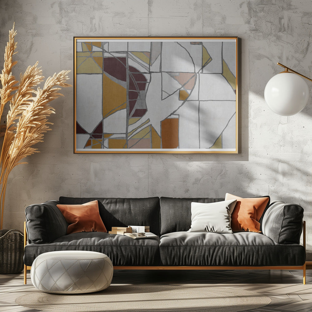 Abstracte geometrische vormen in warme tinten | Canvas