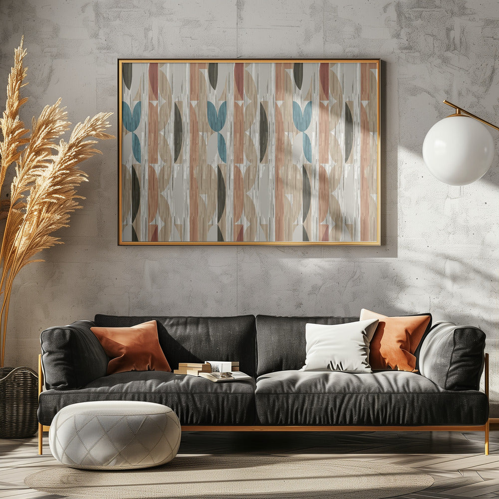 Retro moderne vormen met geometrisch abstract ontwerp | Canvas