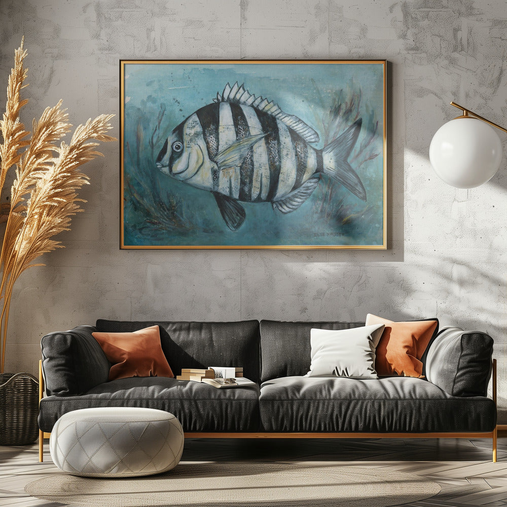Gestreepte Zee Schoonheid | Canvas