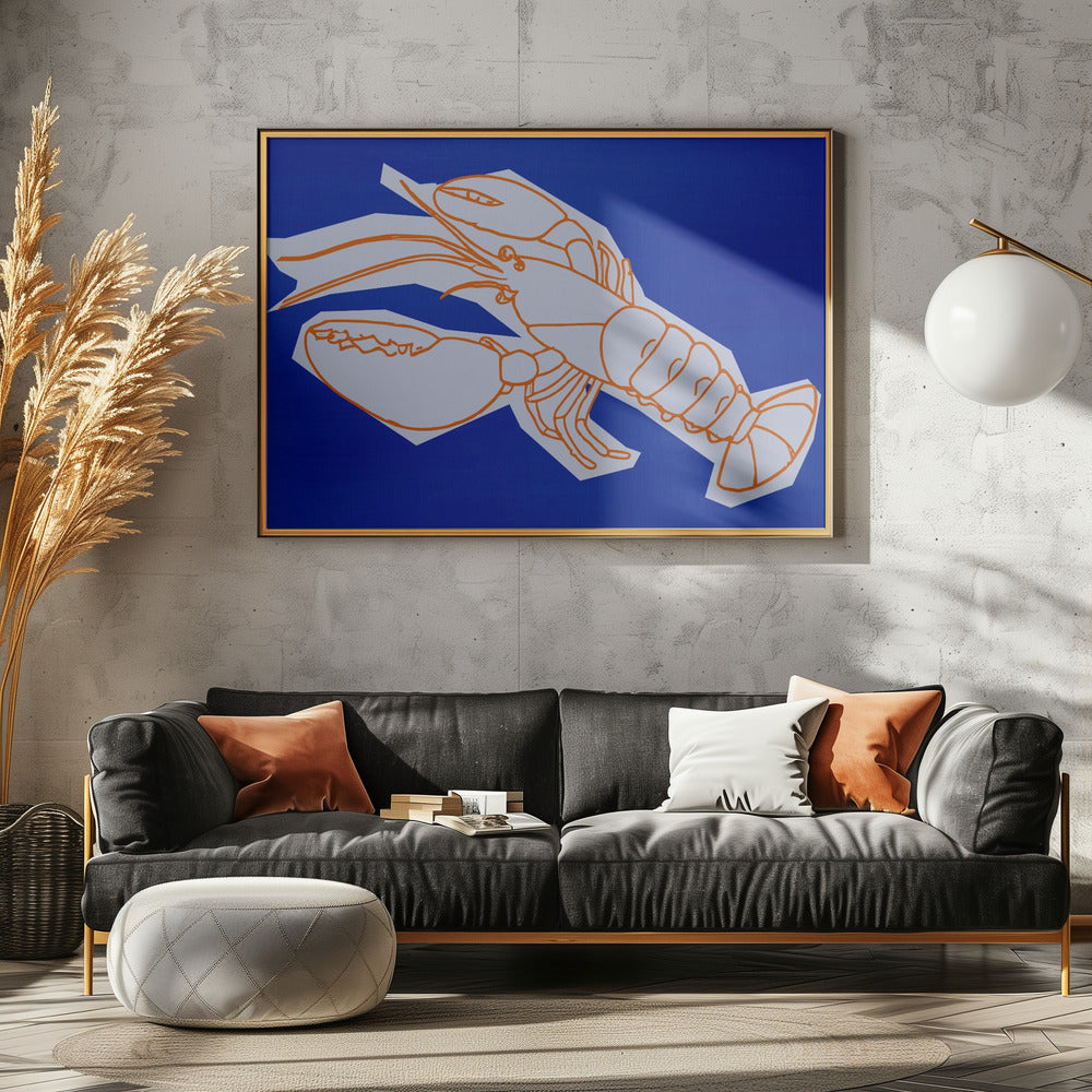 Kreeft in Lijnen | Canvas