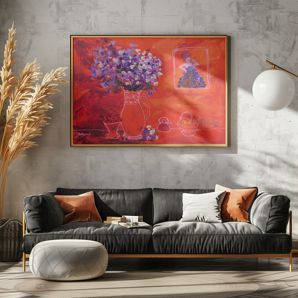 Vaas met portret | Canvas