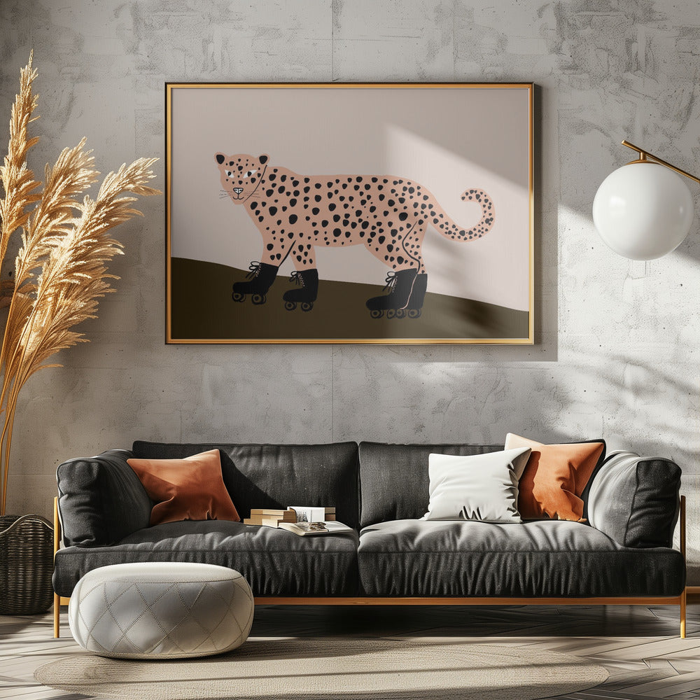Luipaard schaatsen | Canvas