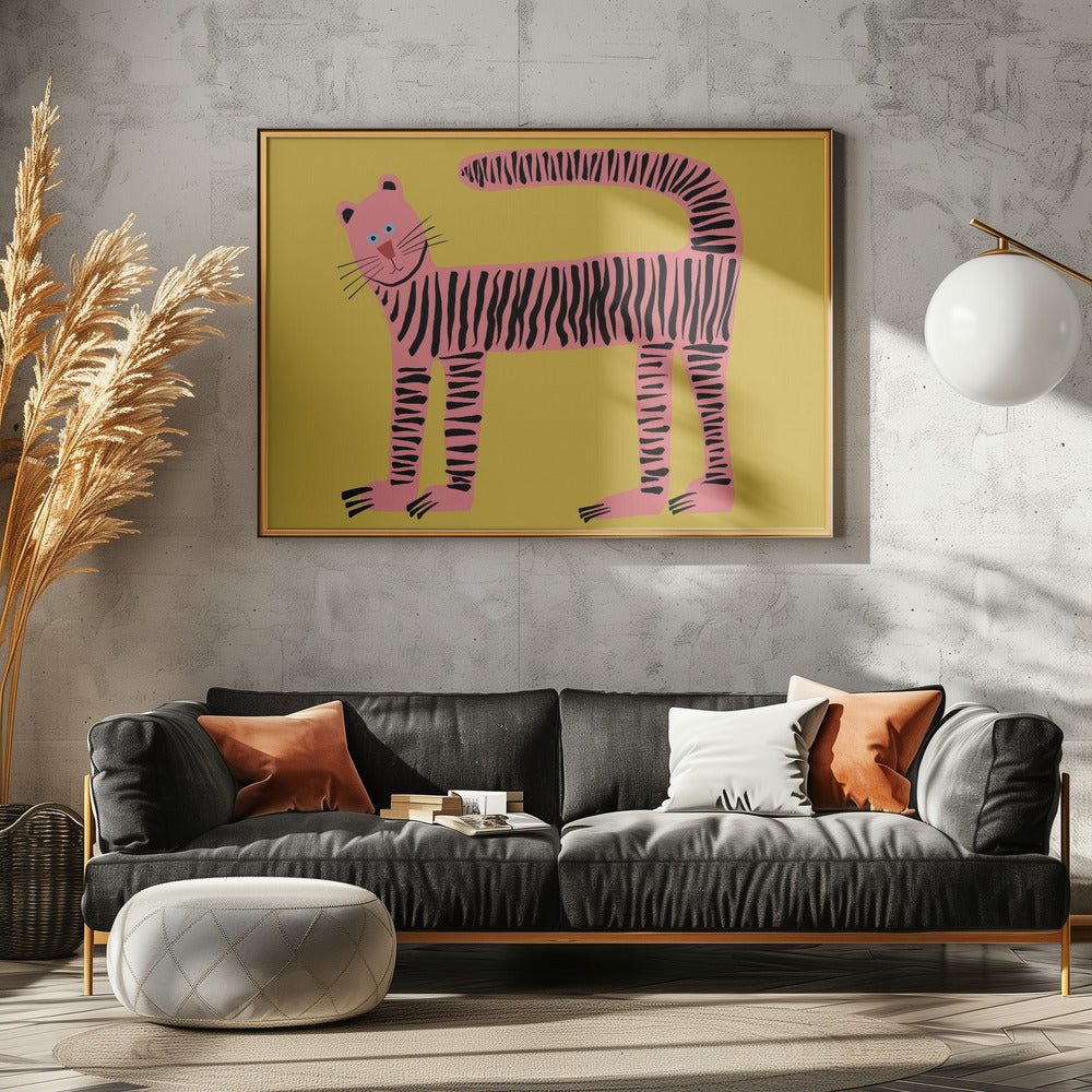 Tijgerkat geel | Canvas