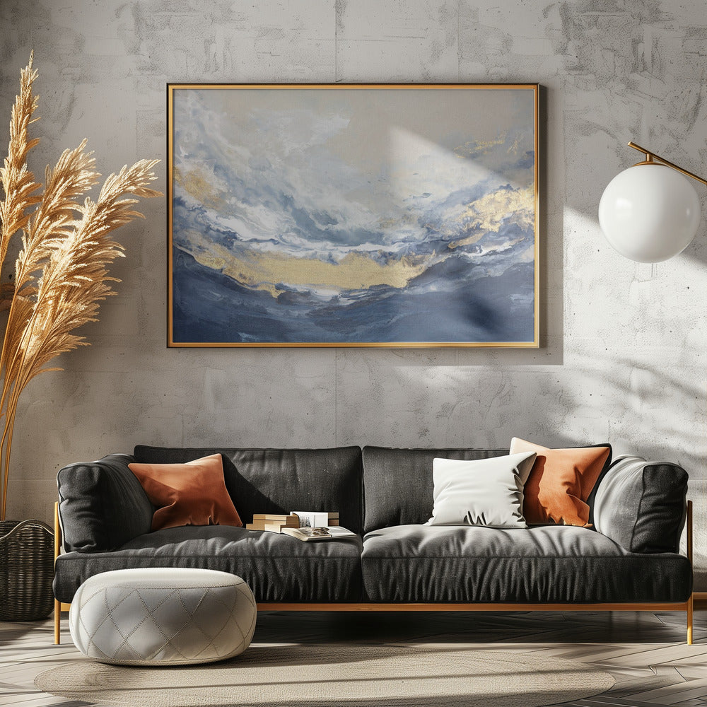 Gouden Horizon Golven | Canvas