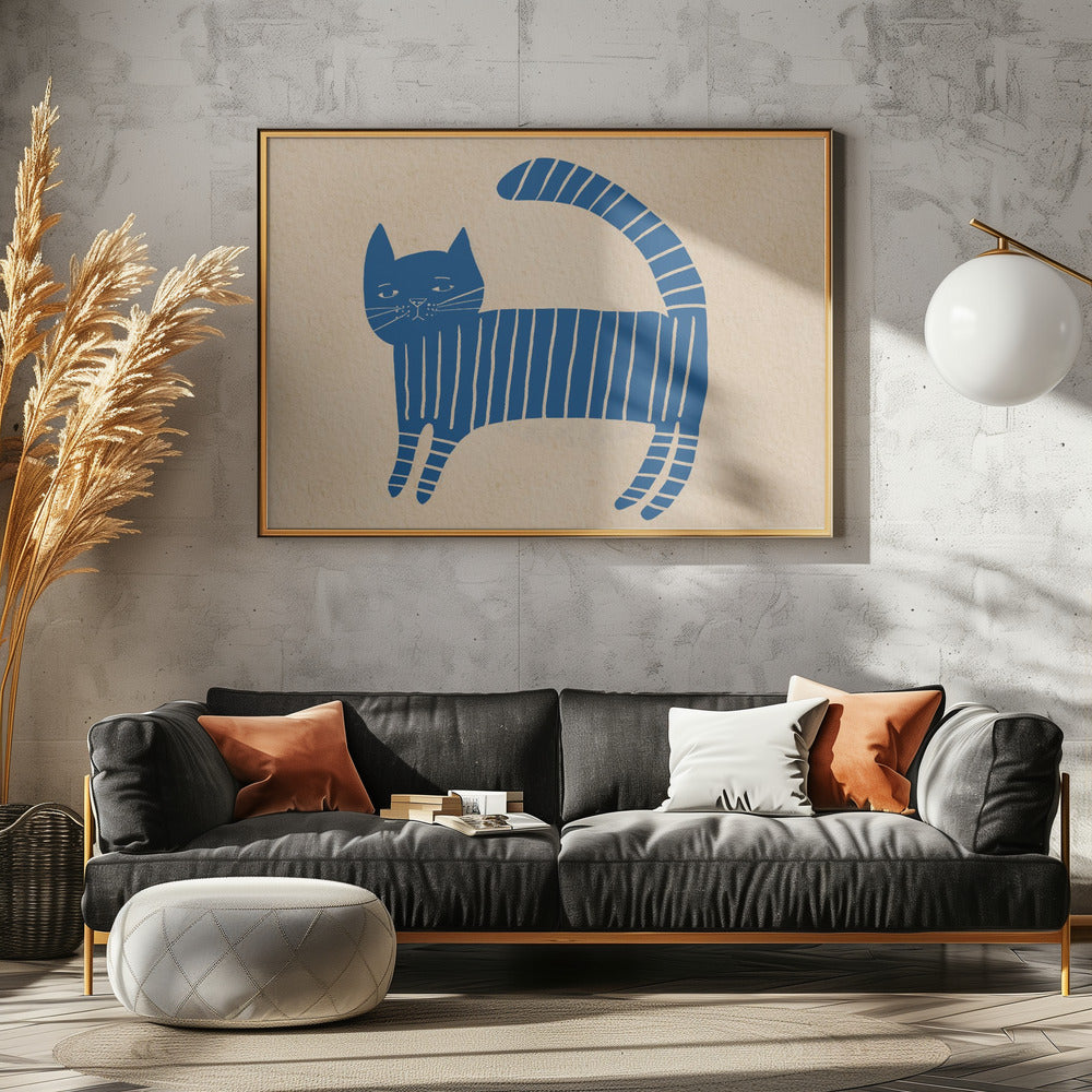 Blauwe kattenkamer | Canvas