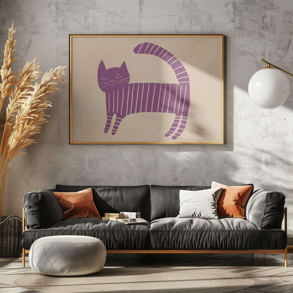 Mauve kattenkamer | Canvas