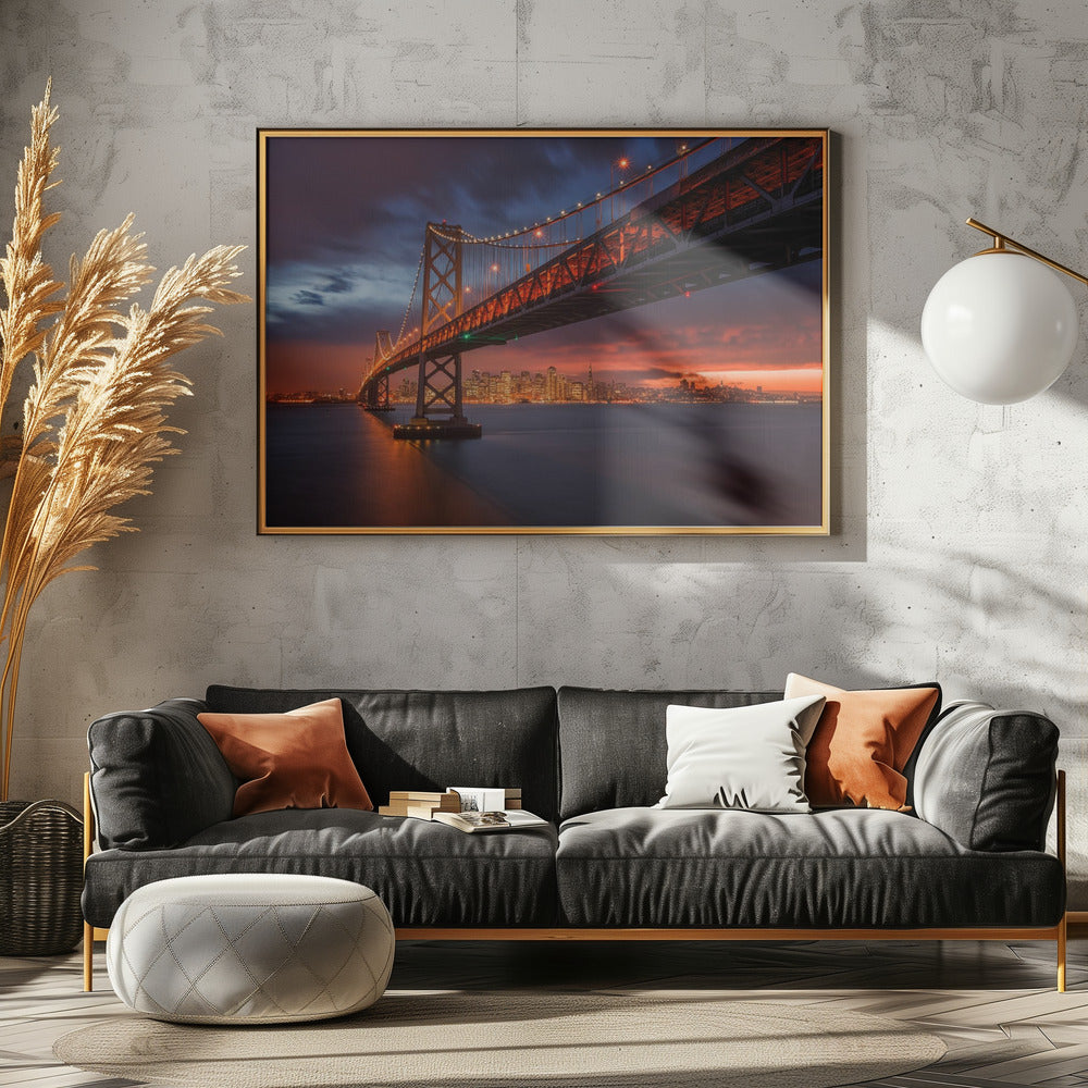 Bay Bridge bij nacht | Poster