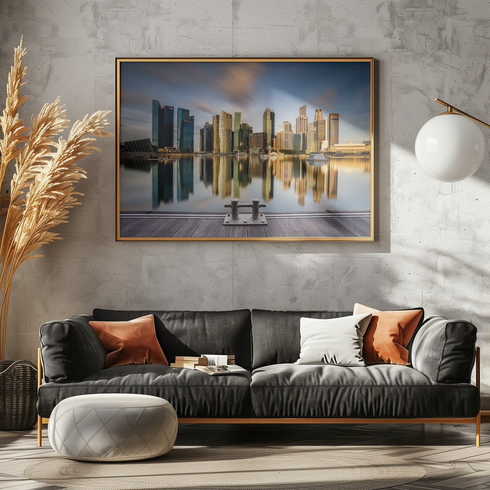 Gouden ochtend in Singapore | Canvas