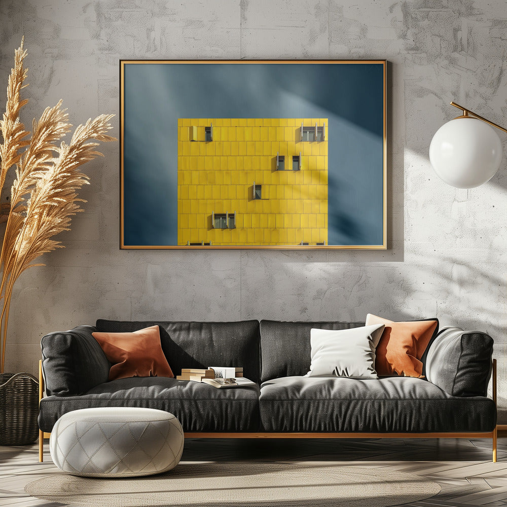 Geel en blauw | Canvas