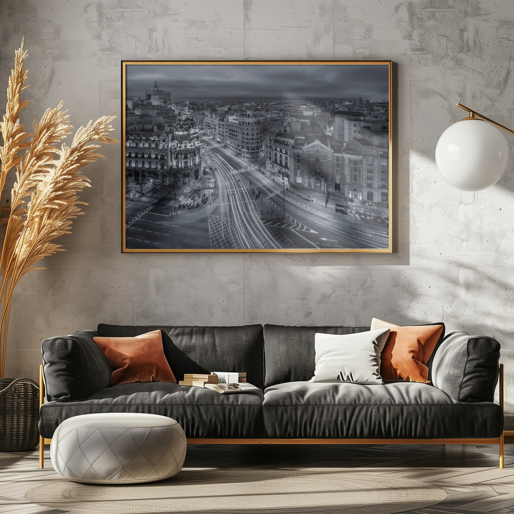 Stadslichten van Madrid | Canvas
