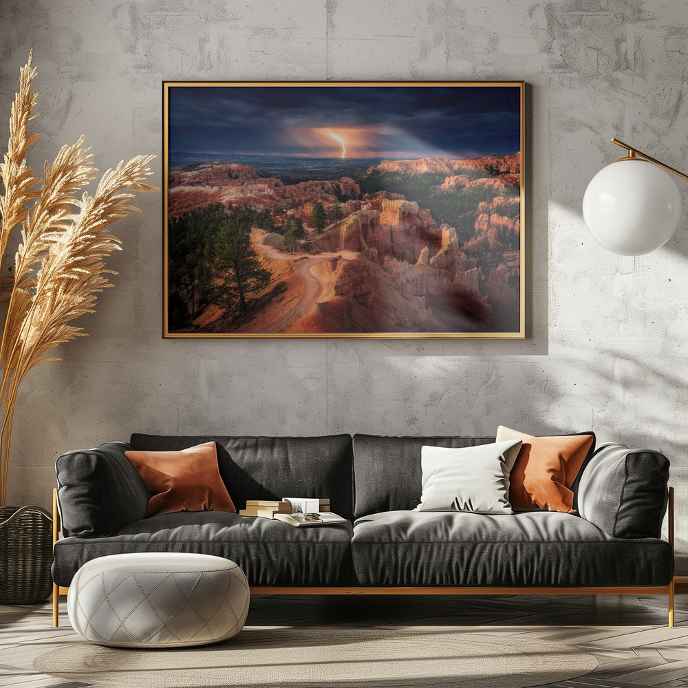 Bliksem boven Bryce Canyon | Poster