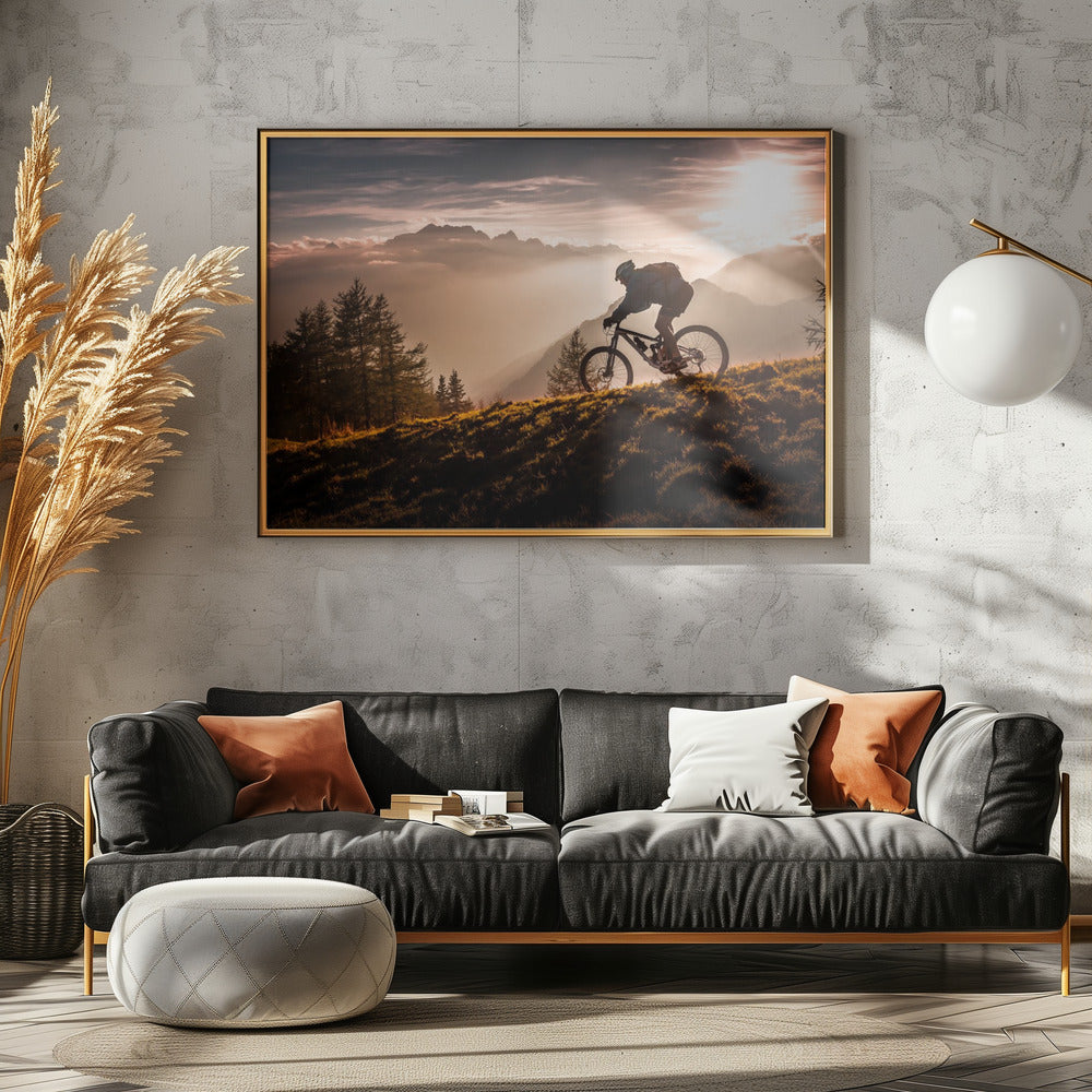 Gouden uur fietsen | Canvas