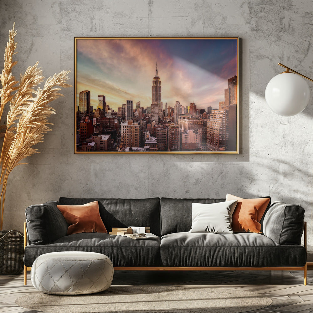 Zonsondergang in Midtown | Canvas