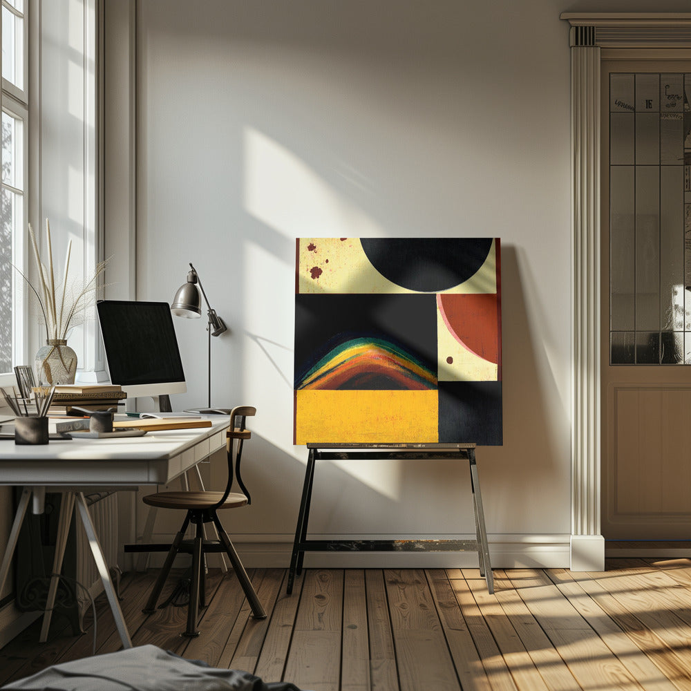 Abstracte zonsverduistering | Canvas