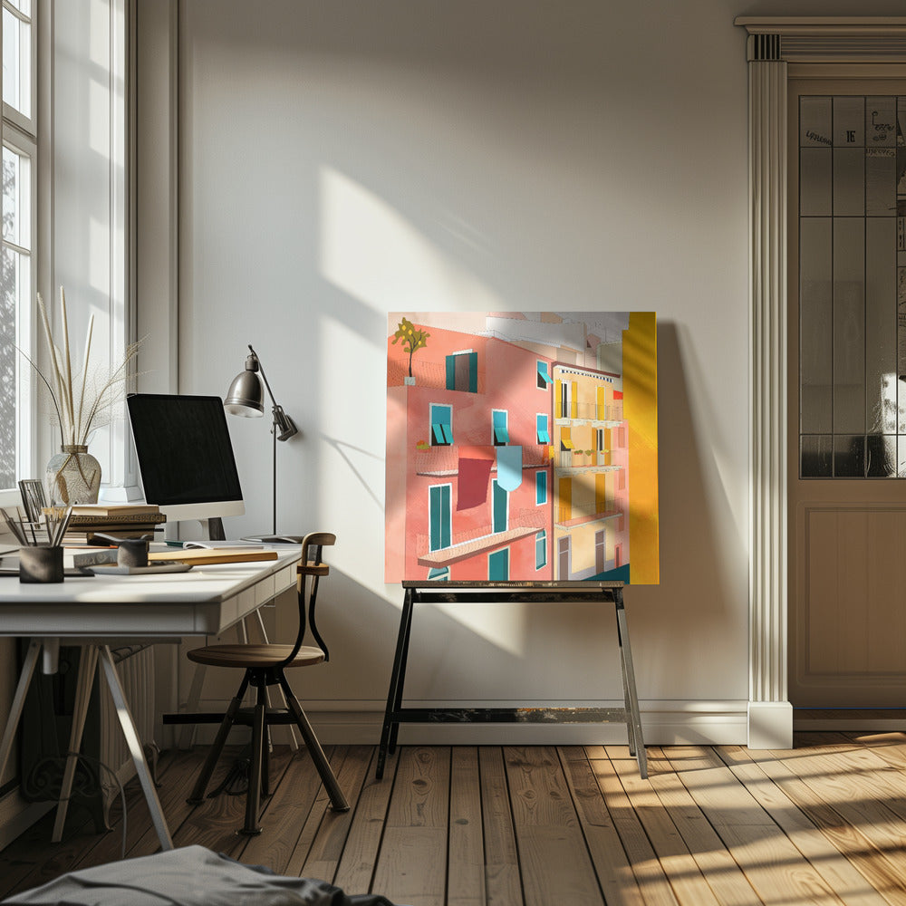 Little Italy-huisjes | Canvas