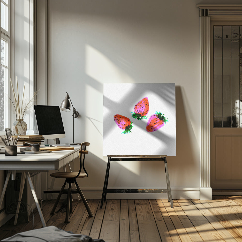 Red Lavender Sweet Strawberries Fruit | Canvas