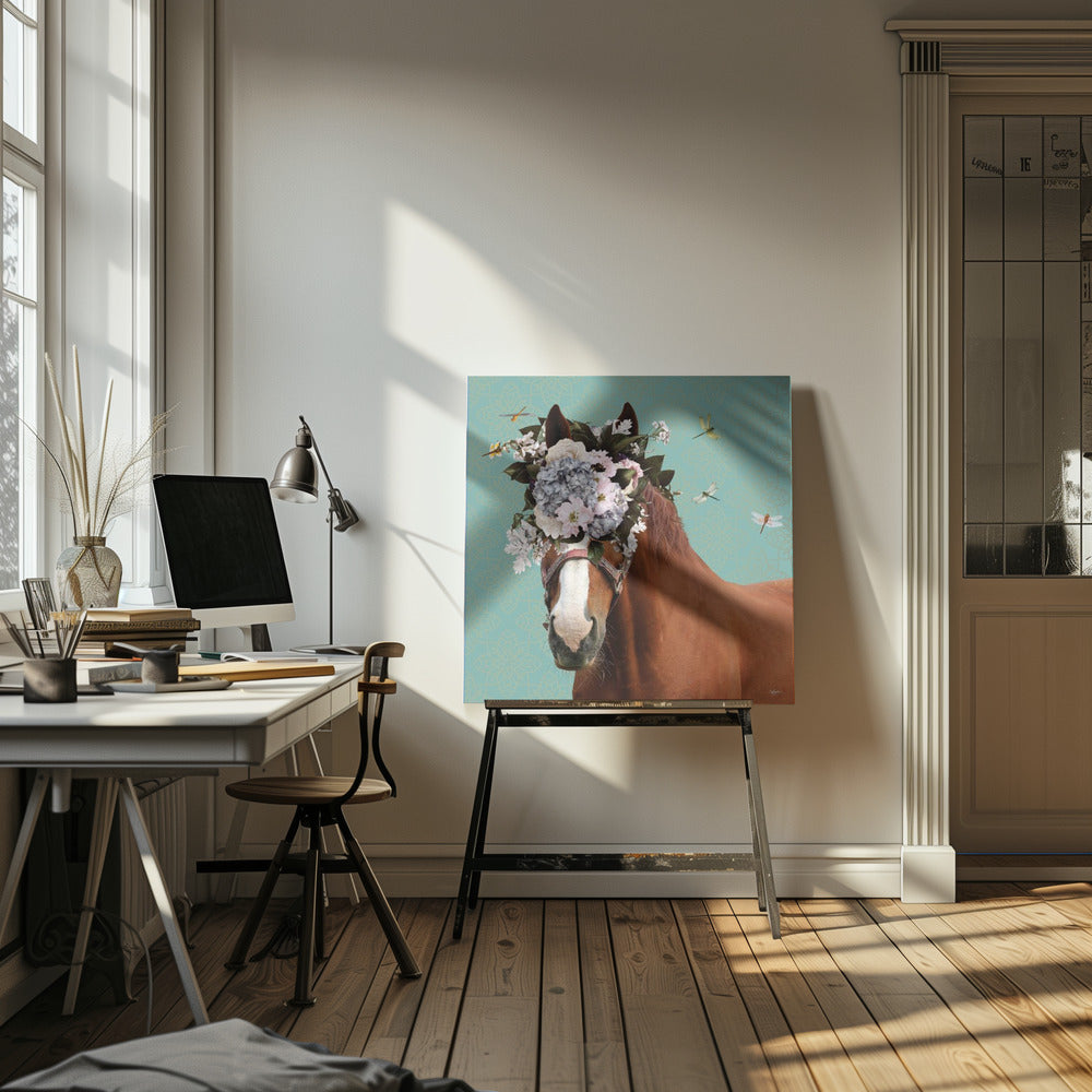 Lentebloemenmuts op paard | Canvas