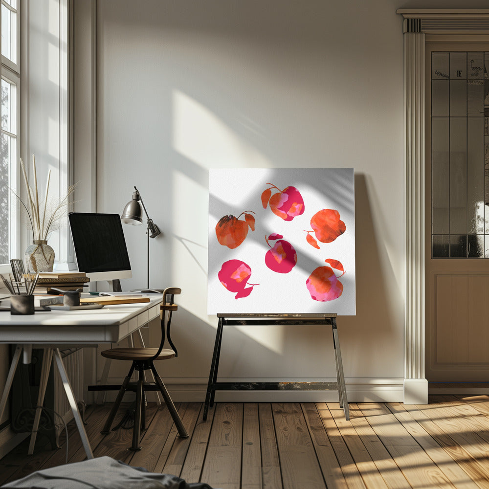 Appel Chiffon Roze Oranje | Canvas
