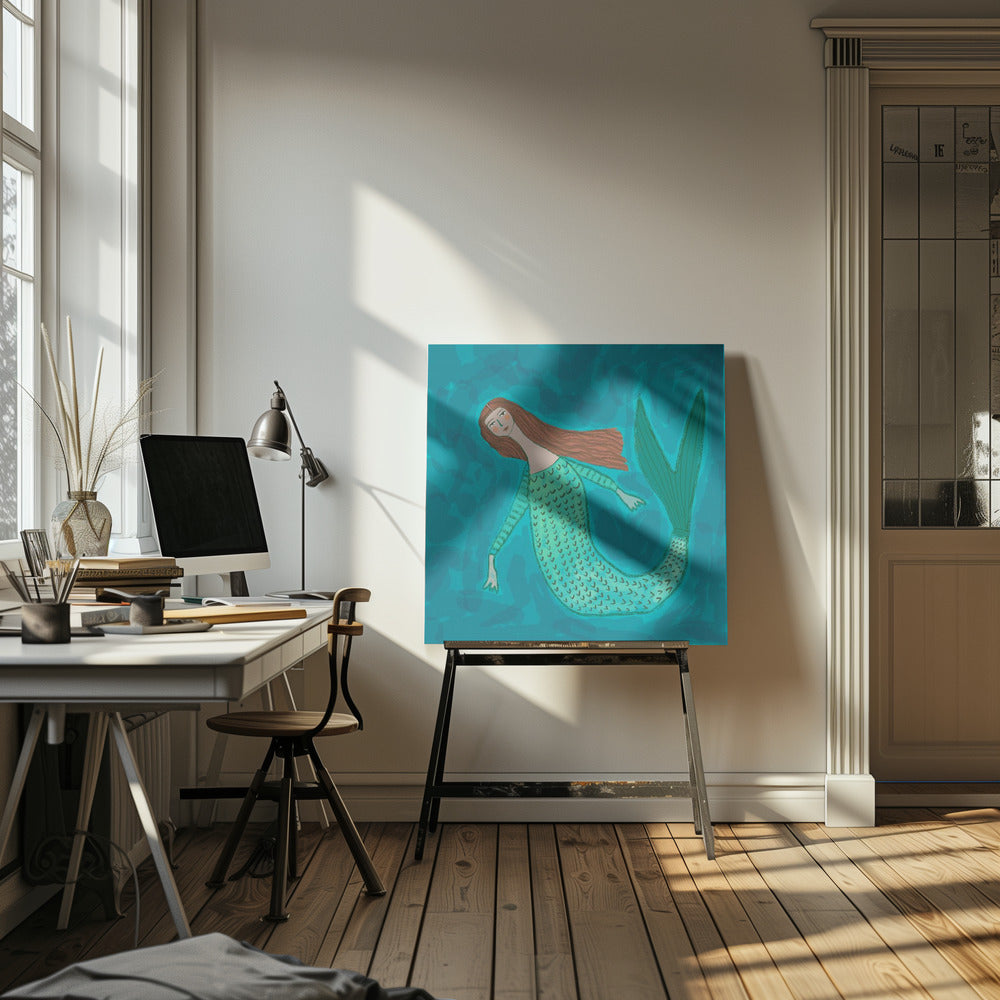 Zeemeermin BLAUW | Canvas