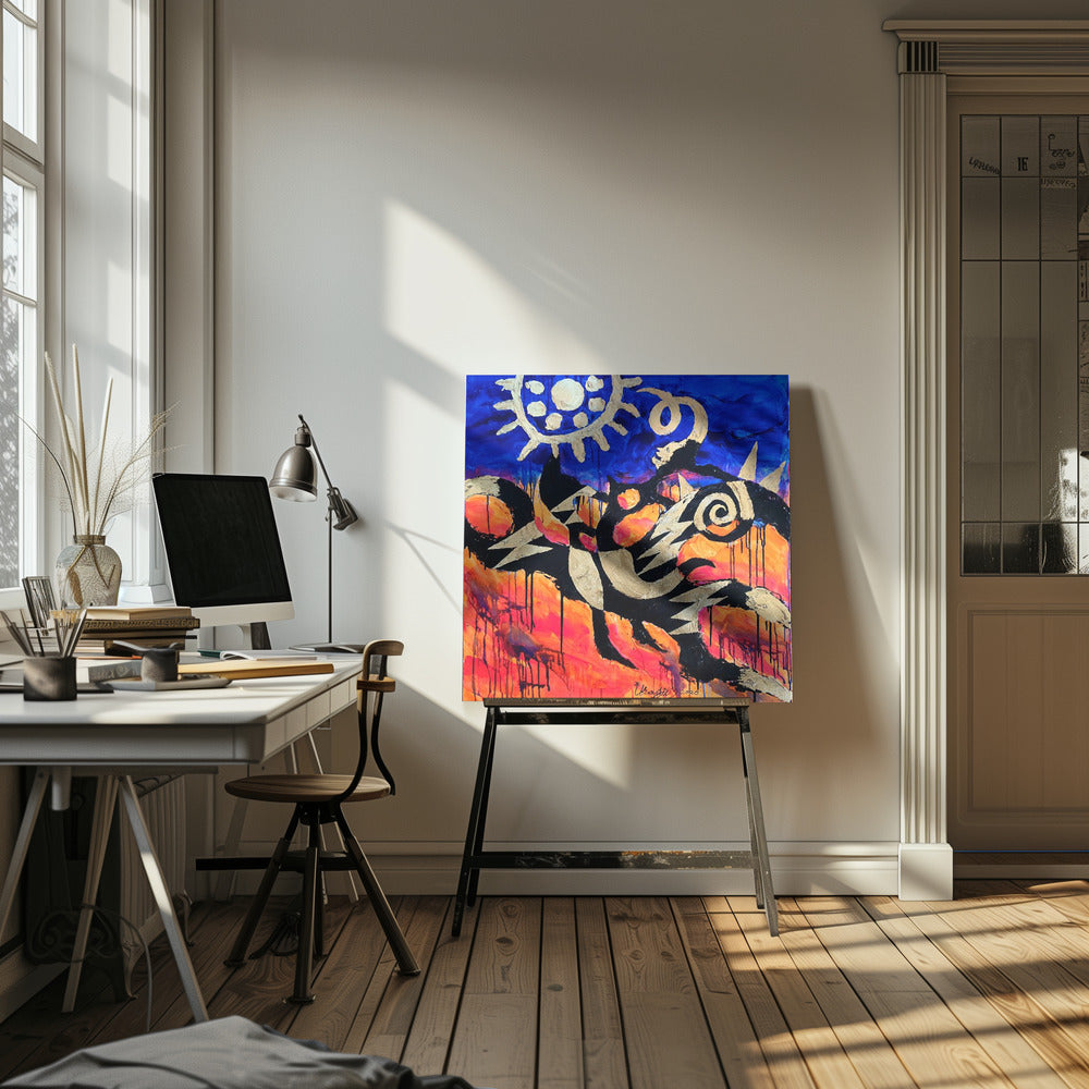 Zonnekop Ruiter en Vrouw | Canvas