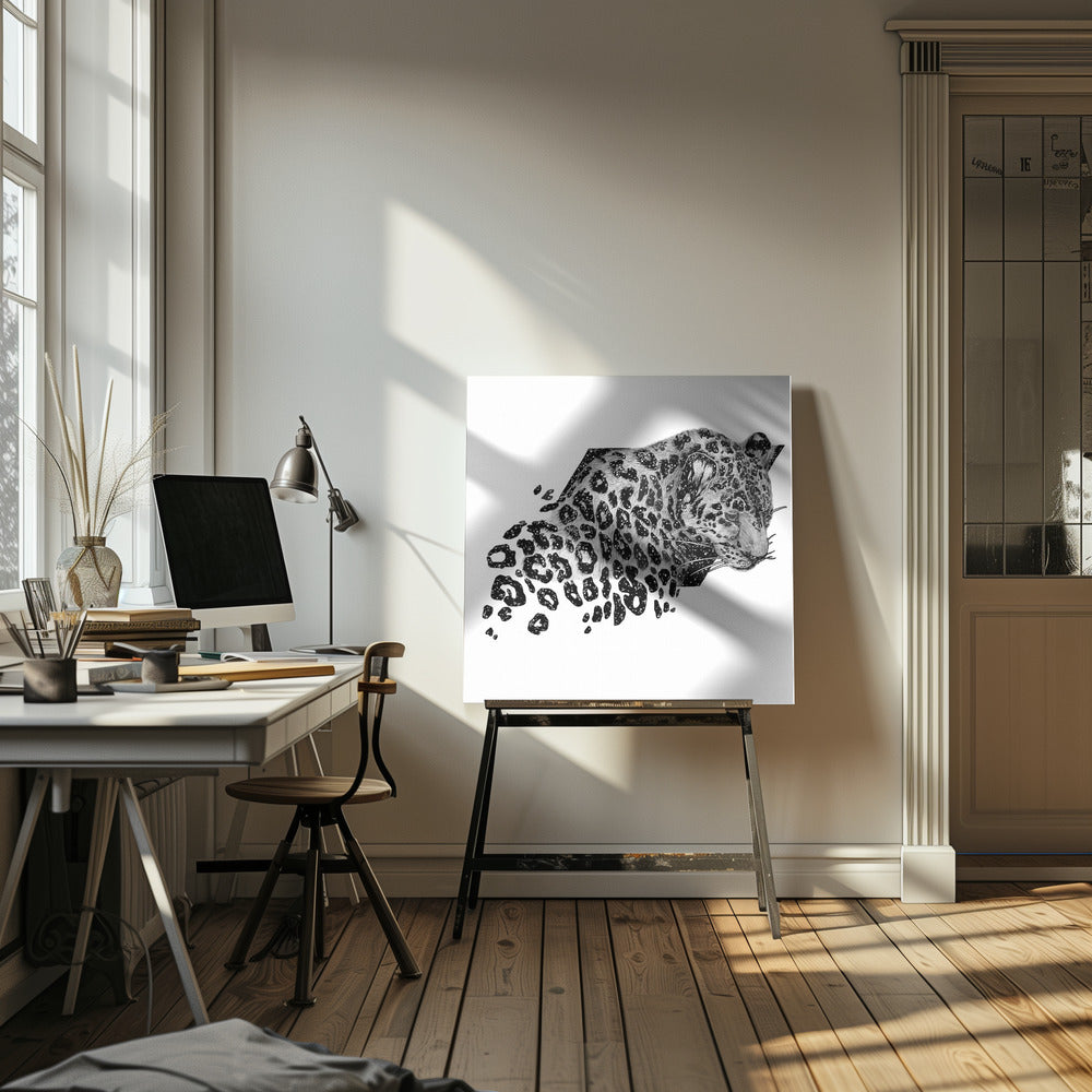 Kosmische luipaard muurschildering kopie | Canvas
