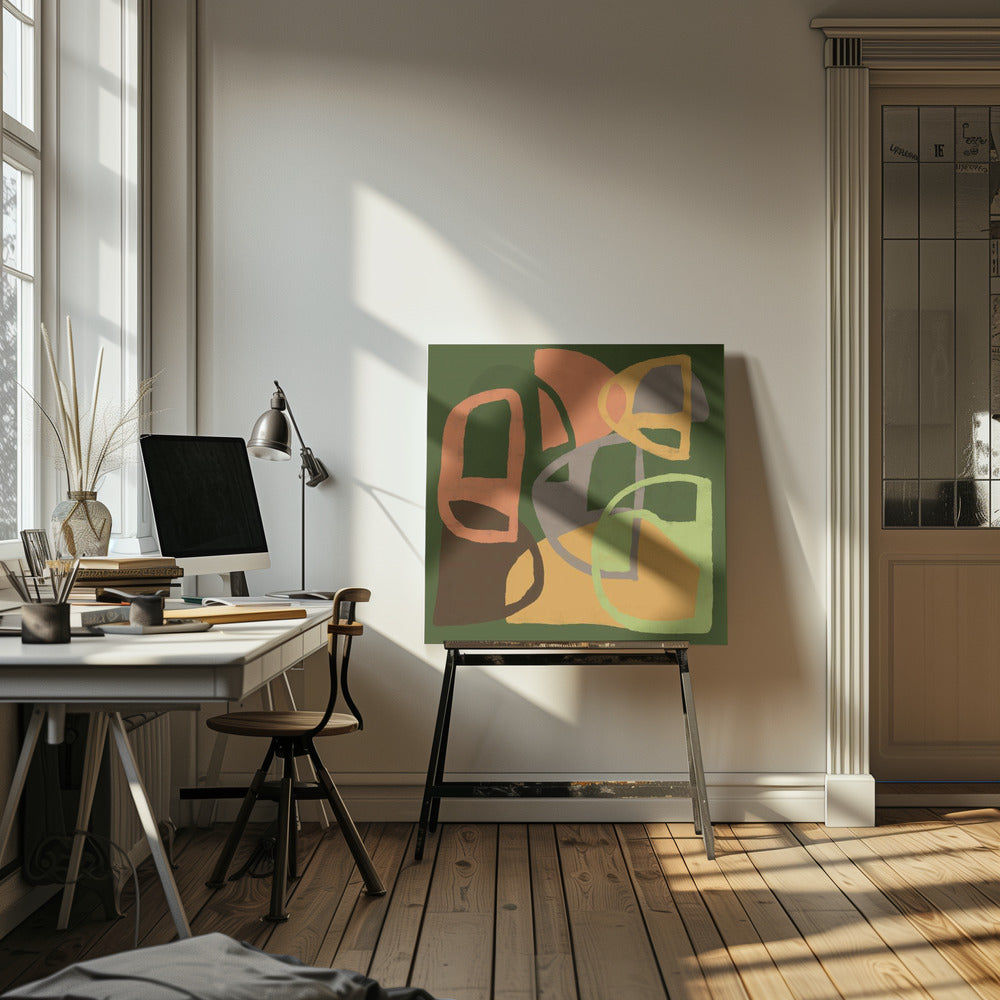 Abstracte patronen in aardkleuren | Canvas