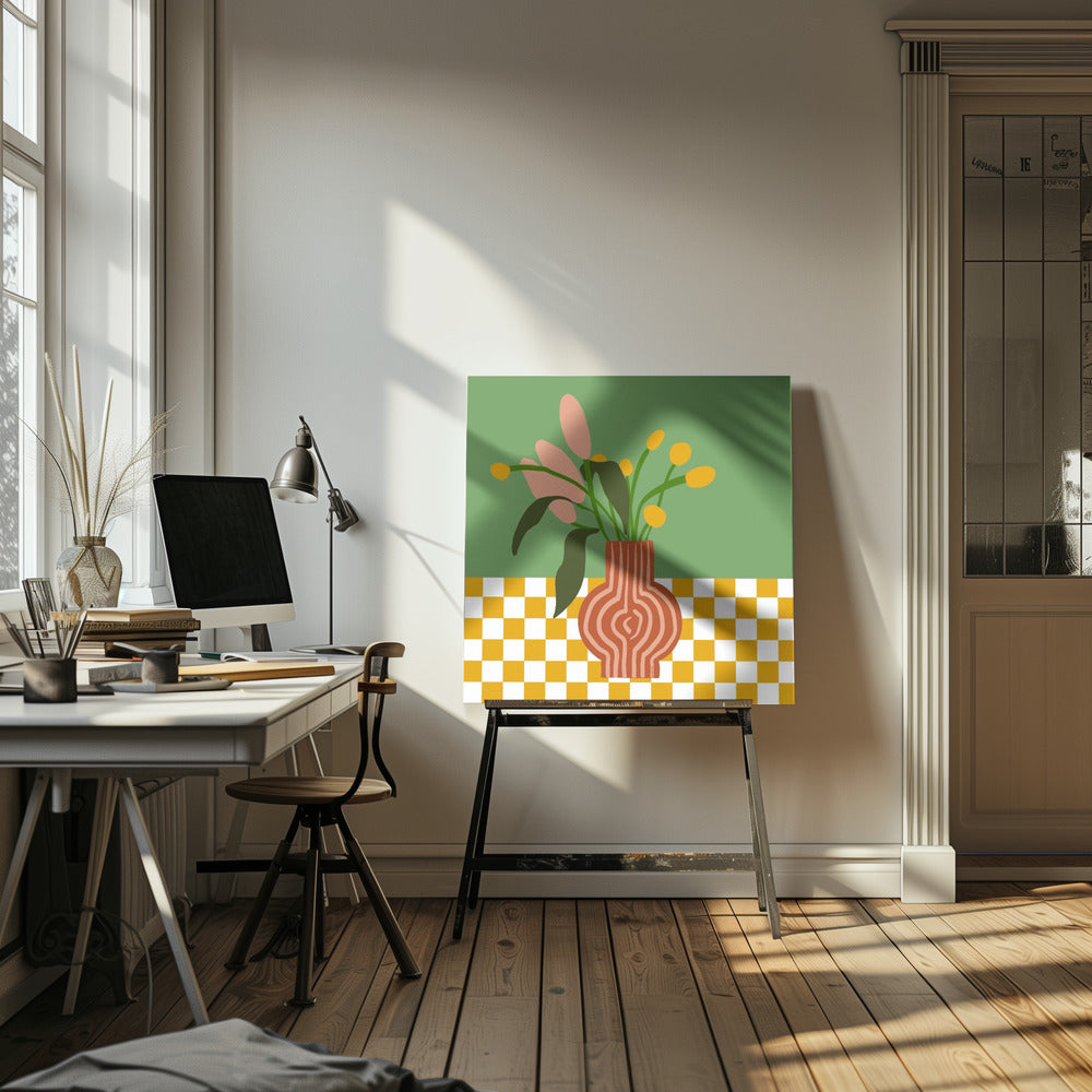 Vaas met bloemen | Canvas