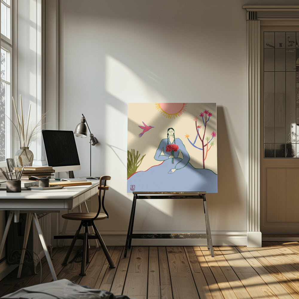 De omhelzing van Serene Blossom | Canvas