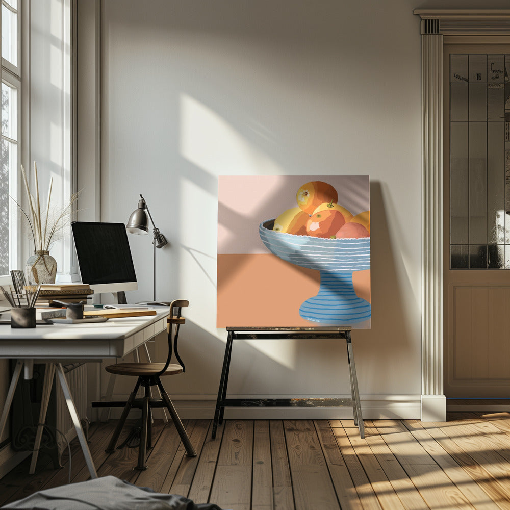 Blauwe fruitschaal | Canvas