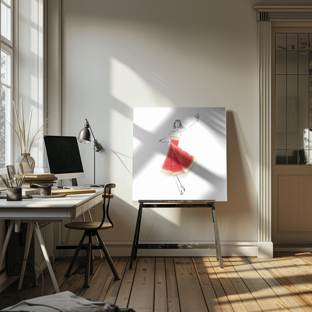 Watermeloen Salut | Canvas