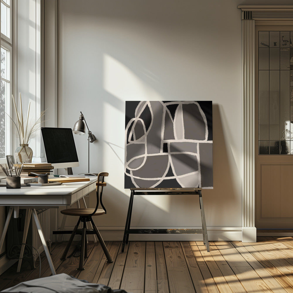 Zwart-wit abstract | Canvas