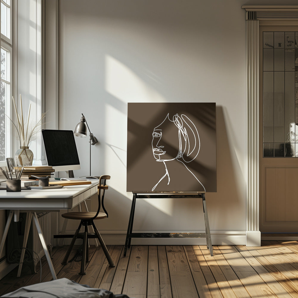 Vrouw LIJNTEKENING | Canvas