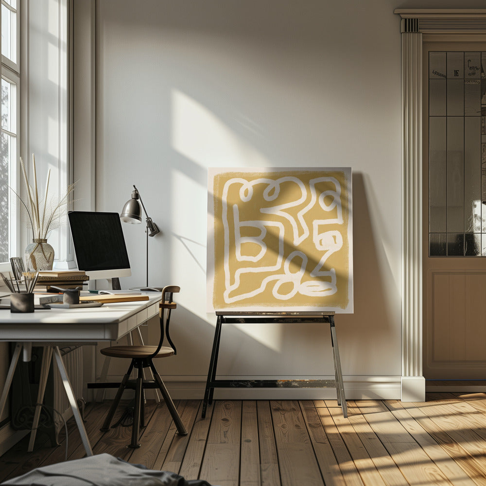 Abstracte lijntekening | Canvas