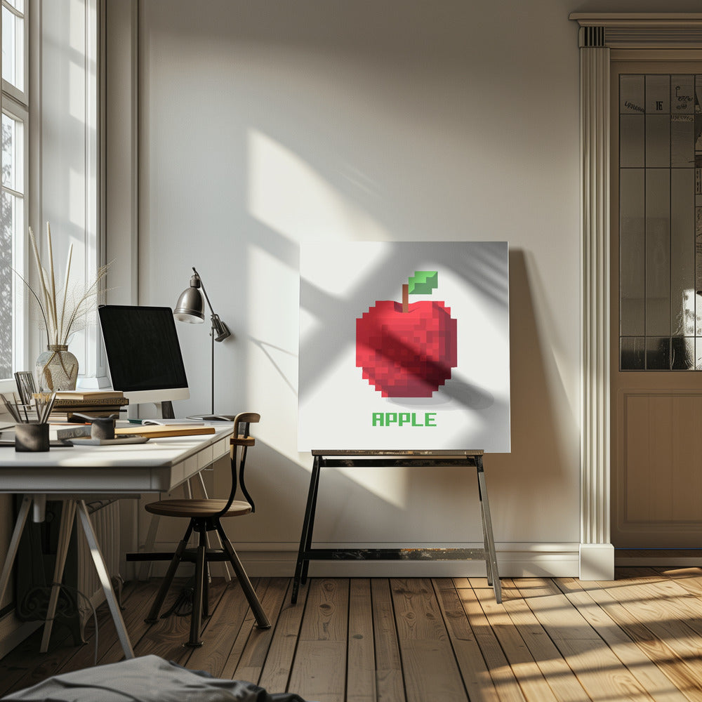Pixel Fruit Appel | Canvas