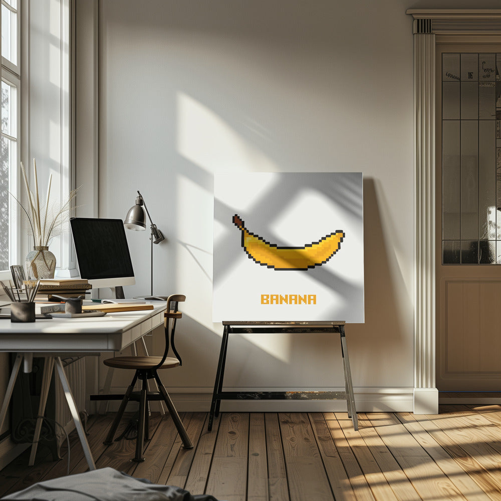 Pixel Fruit - Banaan | Canvas