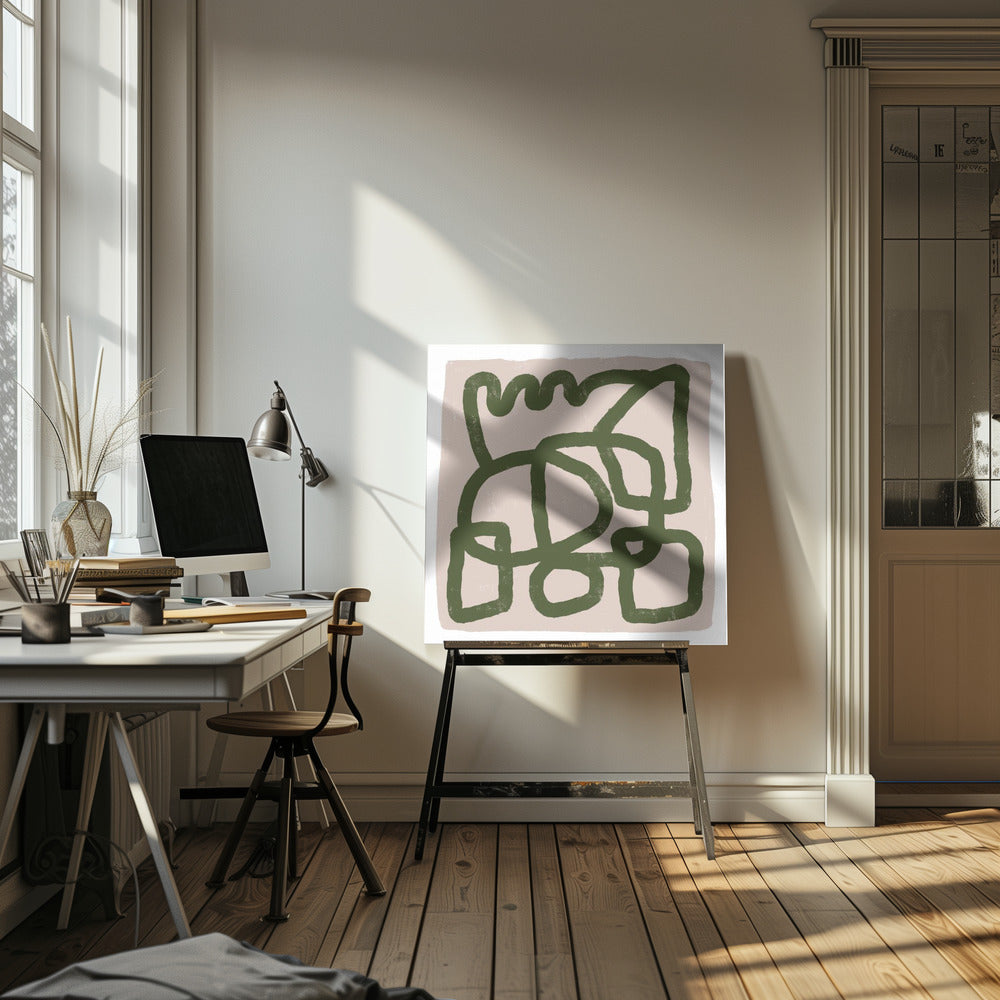 Line drawing green | Canvas