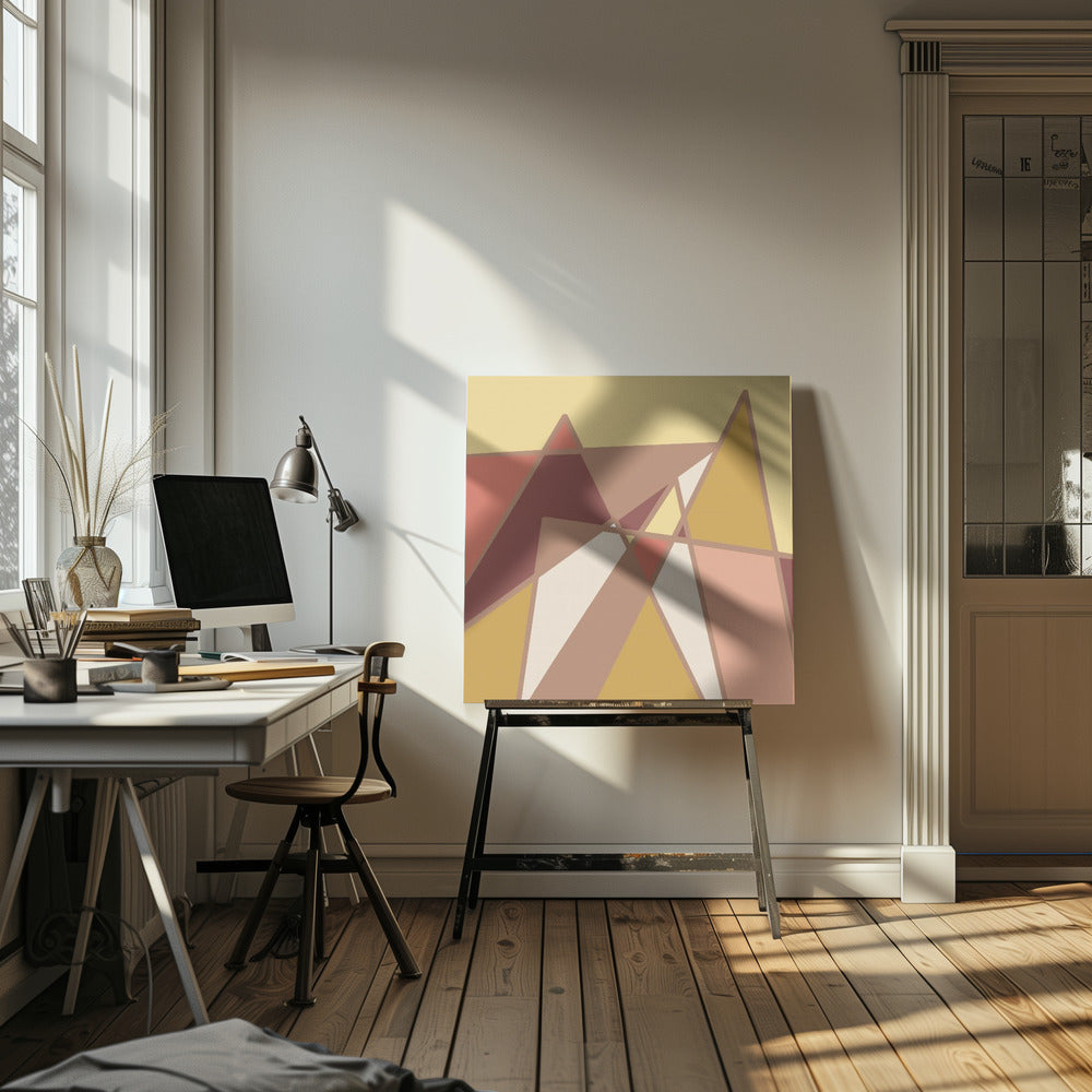 Gouden abstracte bergen | Canvas