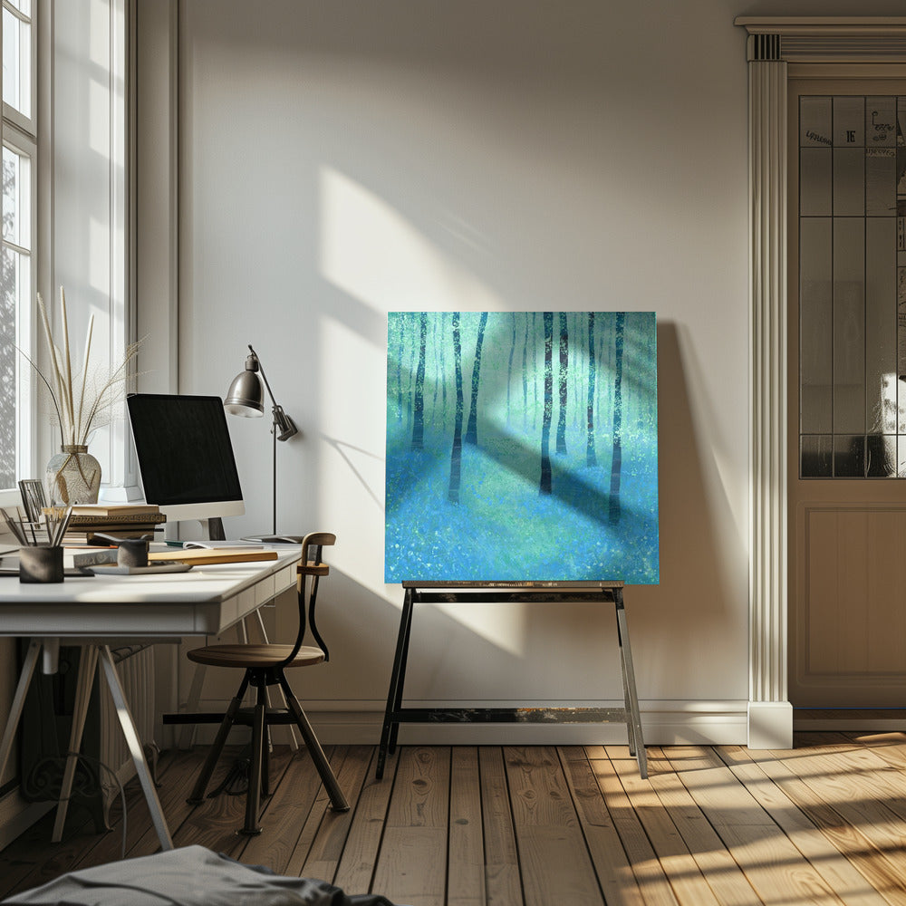 Bos met blauwe klokjes | Canvas