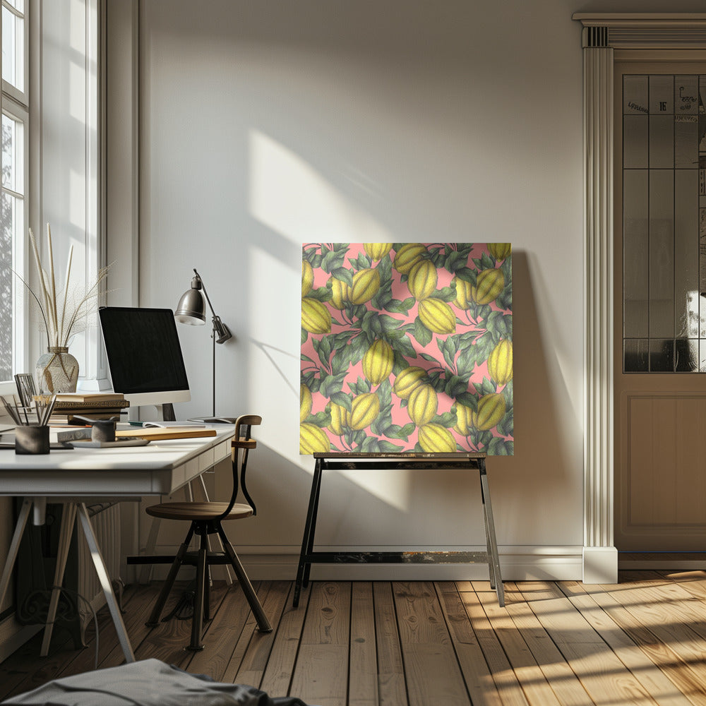 Patroon van gele citroen | Canvas