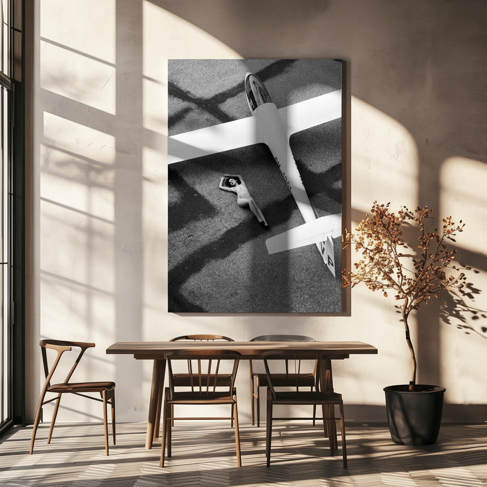 Op het vliegveld | Canvas