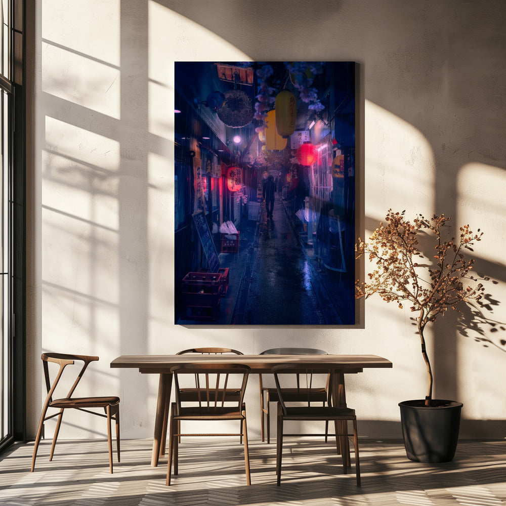 Tokio Blauwe Regen | Canvas