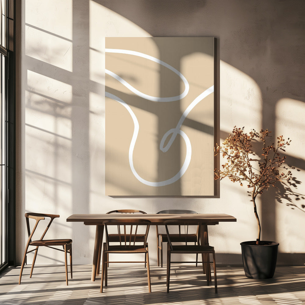 Beige Lijnen 02 | Canvas