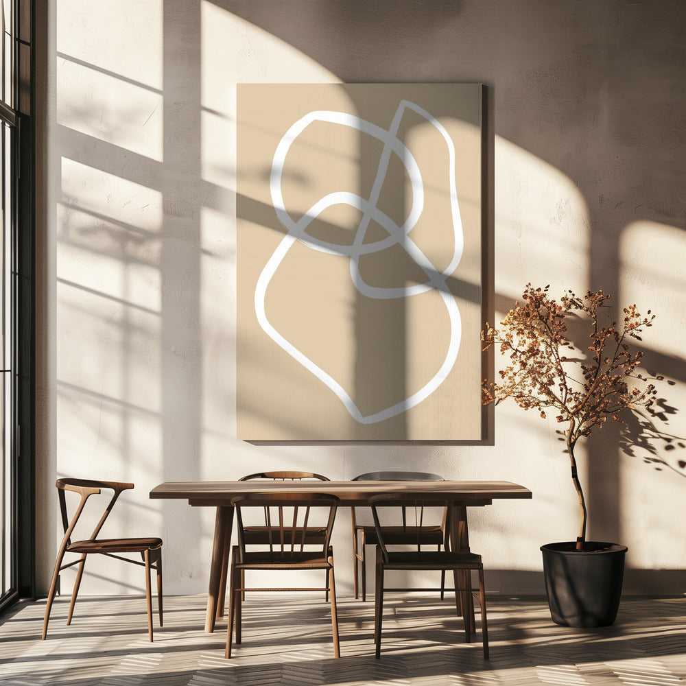 Beige Lijnen 03 | Canvas