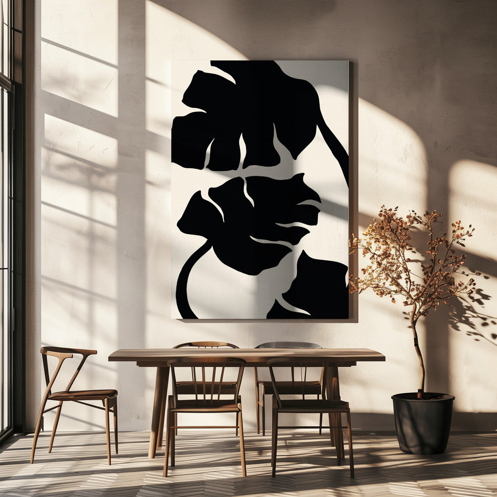 Monstera Zwart | Canvas