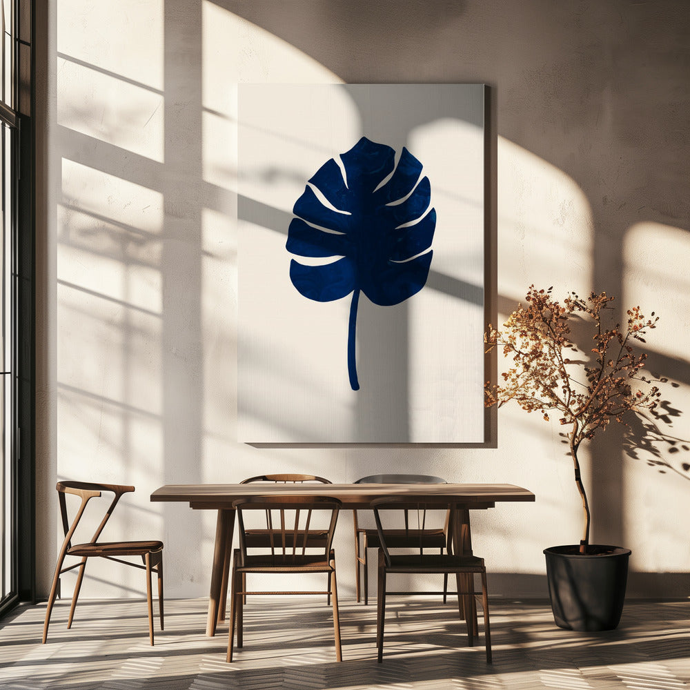 Monstera Marmerblauw | Canvas
