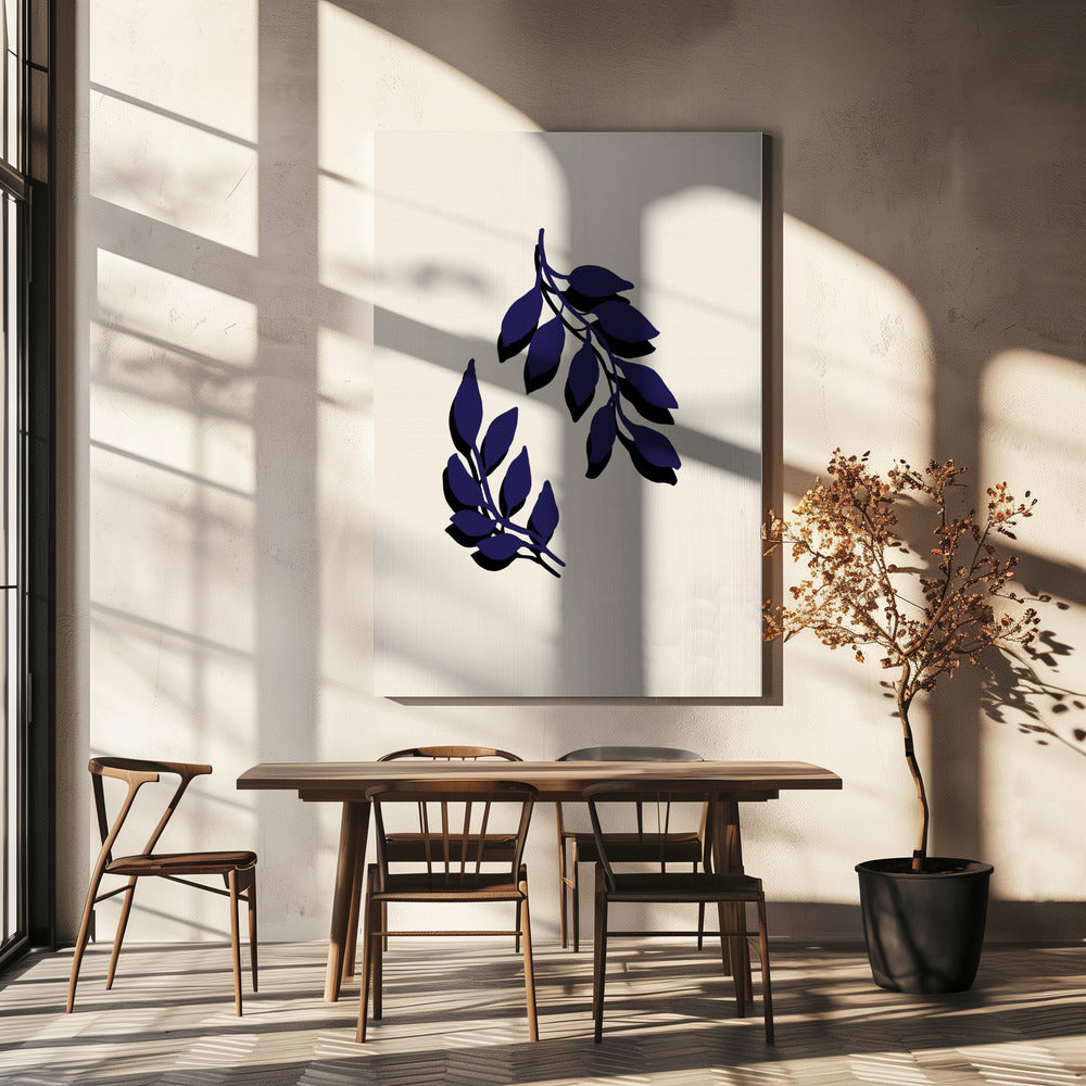 Blauwe twijgen | Canvas