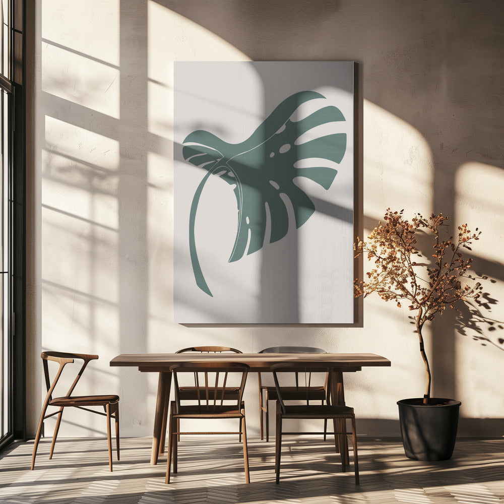 Monstera Gebogen Groen | Canvas