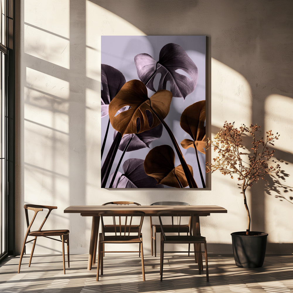 Monstera Paars 01 | Canvas